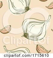 Poster, Art Print Of Seamless Garlic Background Illustration