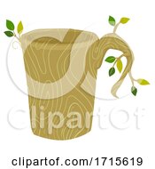Poster, Art Print Of Mug Wooden Organic Utensil Illustration
