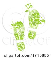 Poster, Art Print Of Shoe Print Green Nature Illustration