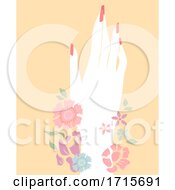 Poster, Art Print Of Hand Floral Manicured Illustration