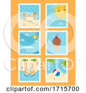 Poster, Art Print Of Summer Stamps Illustration