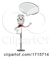 Poster, Art Print Of Mascot Microphone Read Speech Bubble Illustration