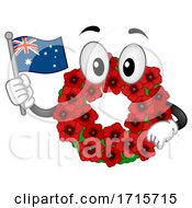 Poster, Art Print Of Mascot Poppy Wreath Remembrance Day Illustration