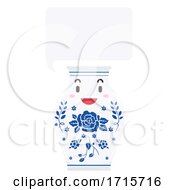 Poster, Art Print Of Mascot Porcelain Jar Speech Bubble Illustration