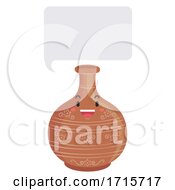 Mascot Pot Earthen Jar Speech Bubble Illustration
