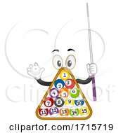 Mascot Triangle Billiard Ball Arrange Illustration
