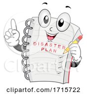 Poster, Art Print Of Mascot Disaster Plan Note Book Illustration