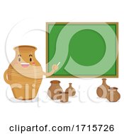 Mascot Jar Teach Pottery Class Illustration