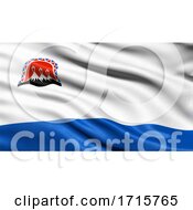 Flag Of Kamchatka Krai Waving In The Wind