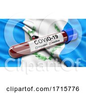 Poster, Art Print Of Flag Of Irkutsk Oblast Waving In The Wind With A Positive Covid 19 Blood Test Tube