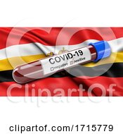 Poster, Art Print Of Flag Of Kursk Oblast Waving In The Wind With A Positive Covid 19 Blood Test Tube