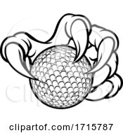 Poster, Art Print Of Golf Ball Claw Monster Sports Hand