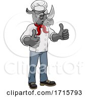 Rhino Chef Mascot Cartoon Character