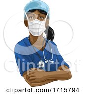 Poster, Art Print Of Doctor Or Nurse Woman In Medical Scrubs And Ppe