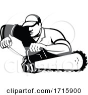Tree Surgeon Holding A Chainsaw