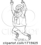 Poster, Art Print Of Santa Running A Marathon