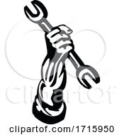 Poster, Art Print Of Mechanic Hand Holding Out Spanner Wrench