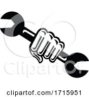 Poster, Art Print Of Mechanic Hand Holding Spanner Wrench