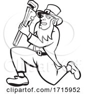 Leprechaun Holding Monkey Wrench by patrimonio