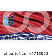 Flag Of Magadan Oblast Waving In The Wind