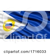 Flag Of Chukotka Autonomous Okrug Waving In The Wind