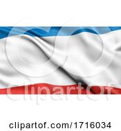 Flag Of The Republic Of Crimea Waving In The Wind