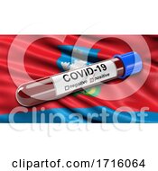 Poster, Art Print Of Flag Of Oryol Oblast Waving In The Wind With A Positive Covid 19 Blood Test Tube