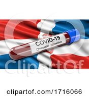 Poster, Art Print Of Flag Of Perm Krai Waving In The Wind With A Positive Covid 19 Blood Test Tube