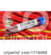 Poster, Art Print Of Flag Of Smolensk Oblast Waving In The Wind With A Positive Covid 19 Blood Test Tube