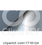 Poster, Art Print Of Banner With Brushed Metal Design