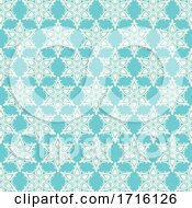 Poster, Art Print Of Decorative Pattern Background In Teal And Cream