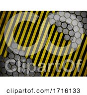 Poster, Art Print Of Grunge Style Metal Background With Yellow And Black Warning Stripes