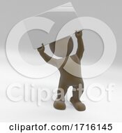 Poster, Art Print Of 3d Morph Man With Sign Protesting