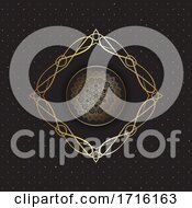 Decorative Mandala Design Background With Gold Polka Dots