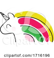 Poster, Art Print Of Unicorn With Rainbow Hair