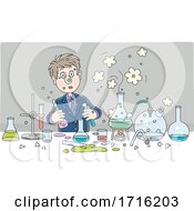 Poster, Art Print Of Scientist With An Explosive Experiment
