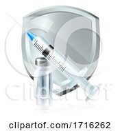 Immunization Vaccination Syringe Injection Shield by AtStockIllustration