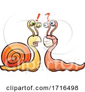 Poster, Art Print Of Snail At Home And Snail Wearing A Mask