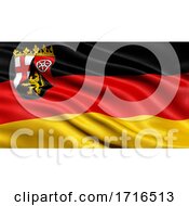 Flag Of Rhineland Palatinate Waving In The Wind