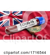 Poster, Art Print Of Flag Of Manitoba Waving In The Wind With A Positive Covid 19 Blood Test Tube