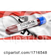 Poster, Art Print Of Flag Of Berlin Waving In The Wind With A Positive Covid 19 Blood Test Tube