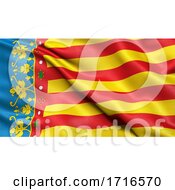 Poster, Art Print Of Flag Of The Valencian Community Waving In The Wind
