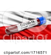 Poster, Art Print Of Flag Of Thuringia Waving In The Wind With A Positive Covid 19 Blood Test Tube