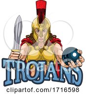 Poster, Art Print Of Spartan Trojan Gladiator Bowling Warrior Woman