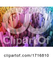 Poster, Art Print Of 3d Abstract Background With Landscape Of Blocks