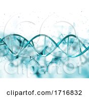 Poster, Art Print Of 3d Medical Background With Plexus Design And Dna Strand