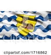 Flag Of Hertfordshire Waving In The Wind by stockillustrations