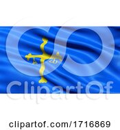 Poster, Art Print Of Flag Of The Principality Of Asturias Waving In The Wind