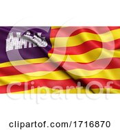 Poster, Art Print Of Flag Of The Balearic Islands Waving In The Wind