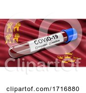 Poster, Art Print Of Flag Of The Region Of Murcia Waving In The Wind With A Positive Covid 19 Blood Test Tube
